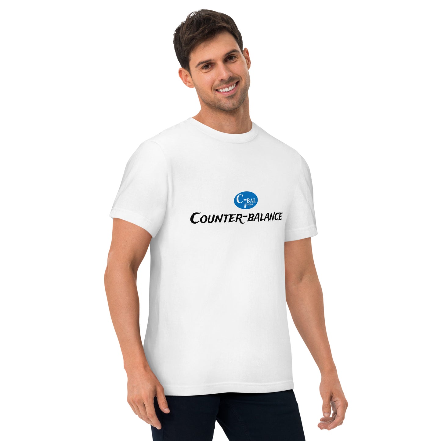 A000 - High Quality Cotton T-shirt (C-BAL : White/Blue)