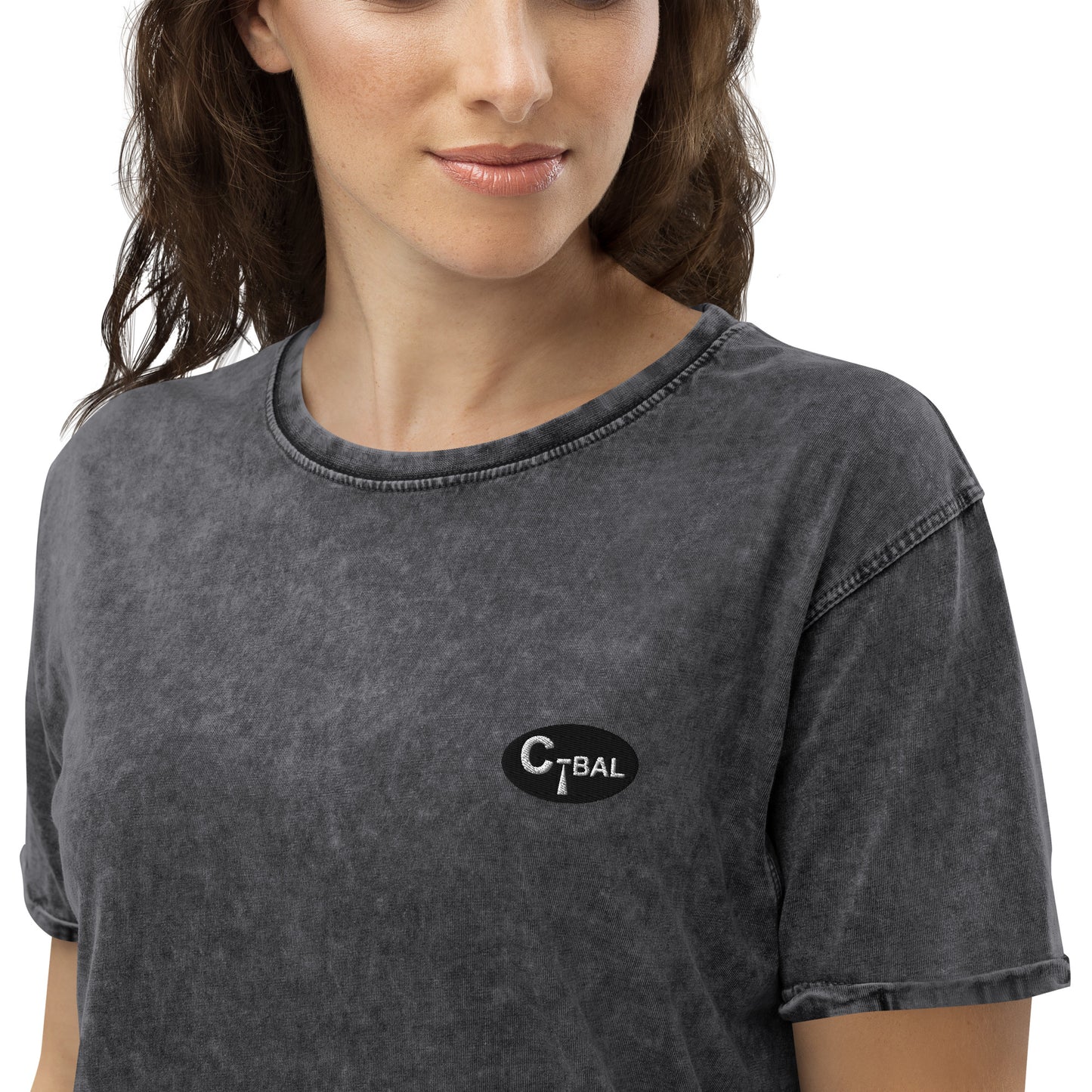 B004 - Denim T-shirt (C-BAL : Black / Embroidery Logo)