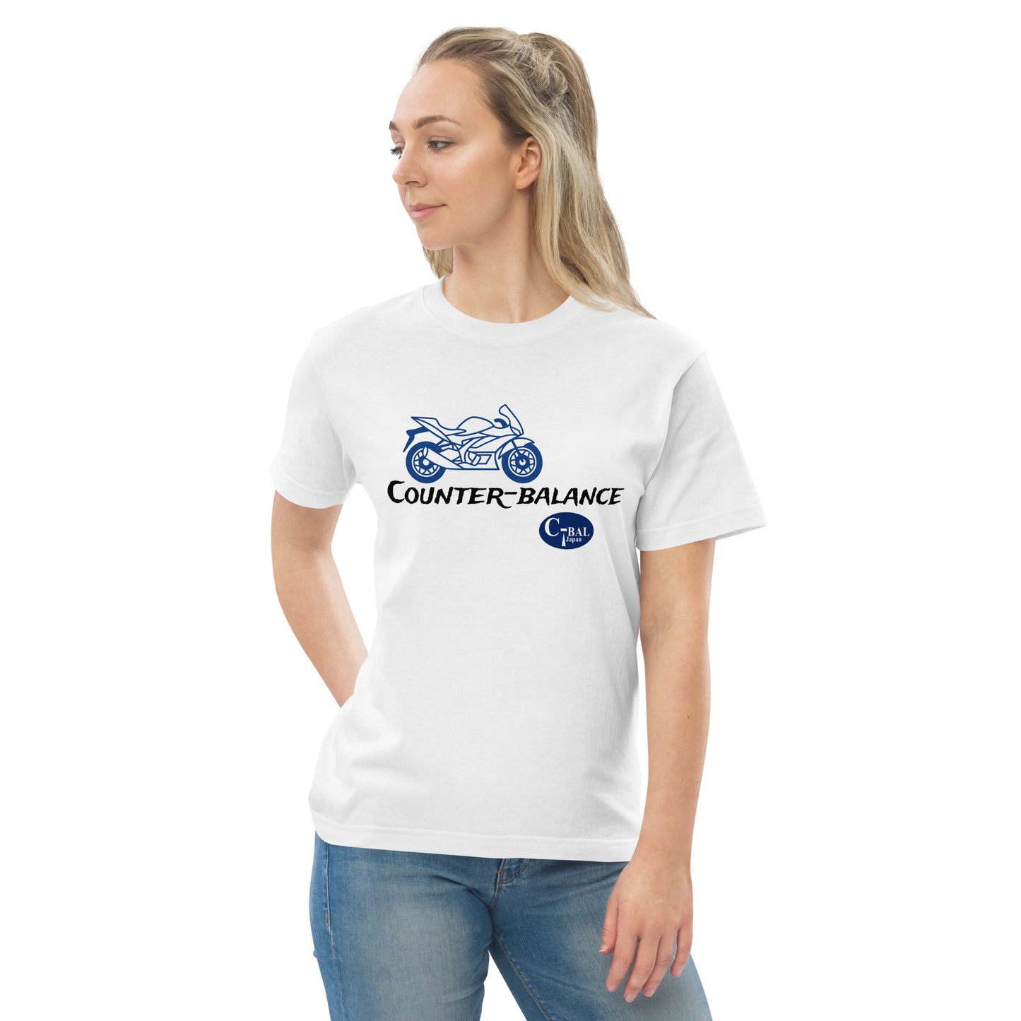 D001 - High quality cotton T-shirt (Supersport MC: White/Navy)