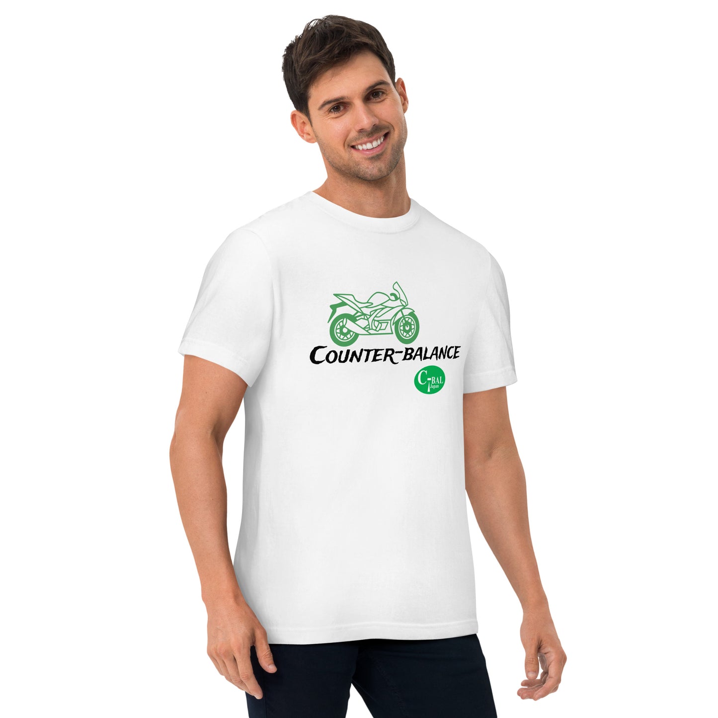 D003 - High-quality cotton T-shirt (Supersport MC: White/Green)