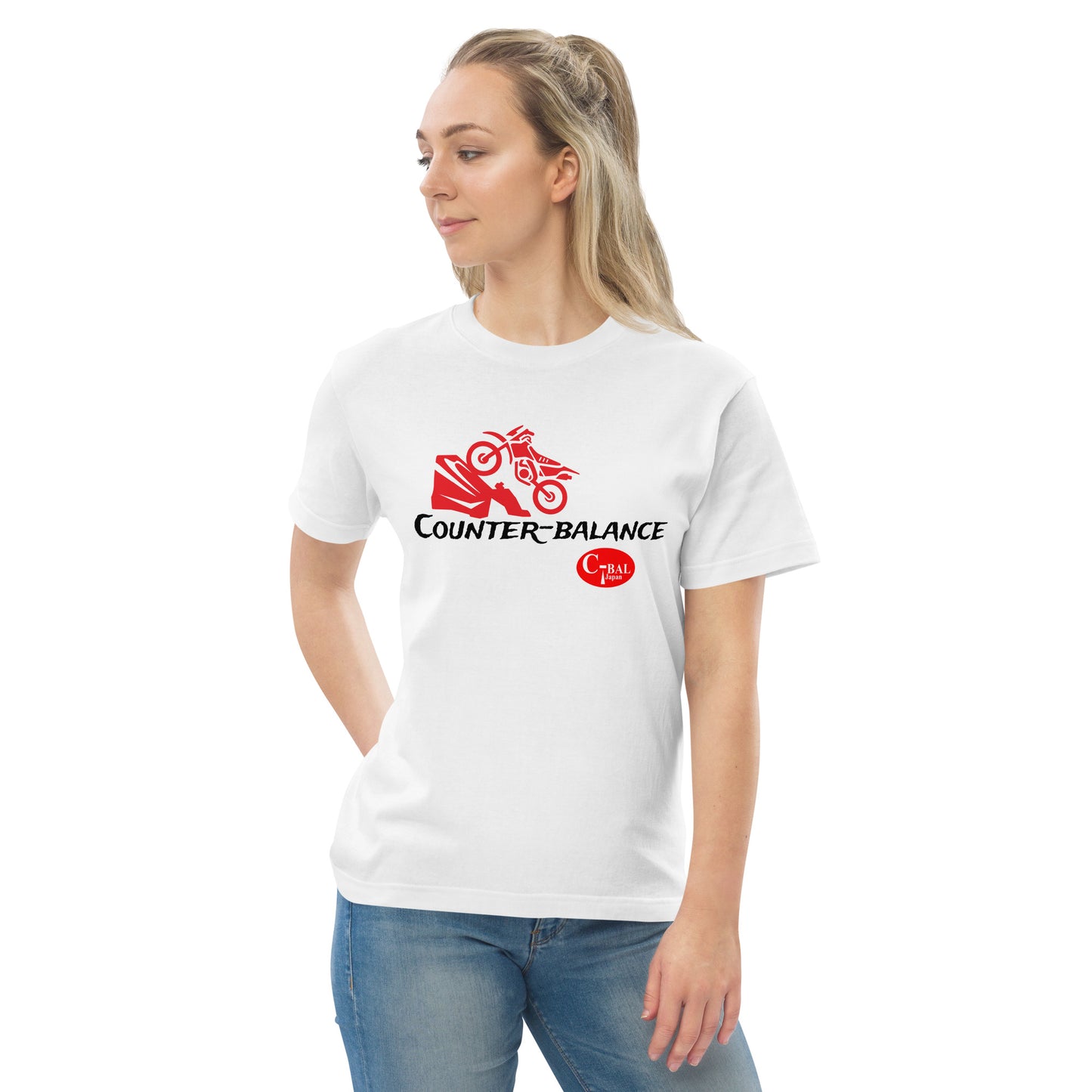 E002 - High quality cotton T-shirt (Offroad MC: White/Red)