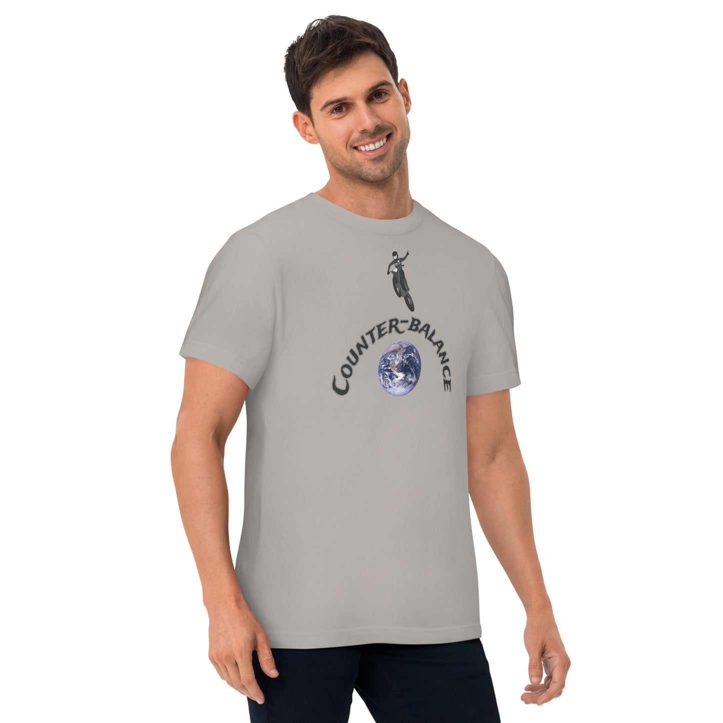 E017 - T-shirt/Bentuk standard (Lompat angkasa : Kelabu/Kelabu arang)