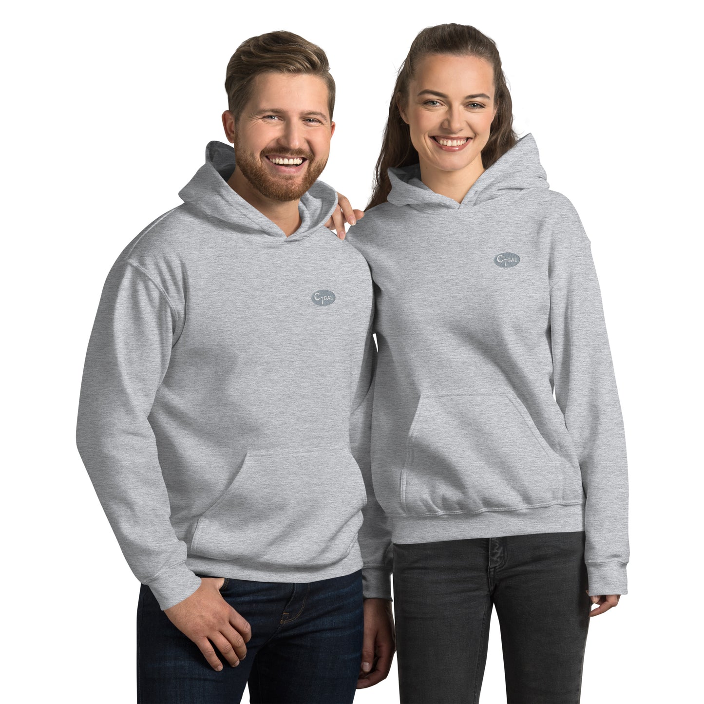 T005 - Unisex Hoodie (Gray/Embroidered Logo)