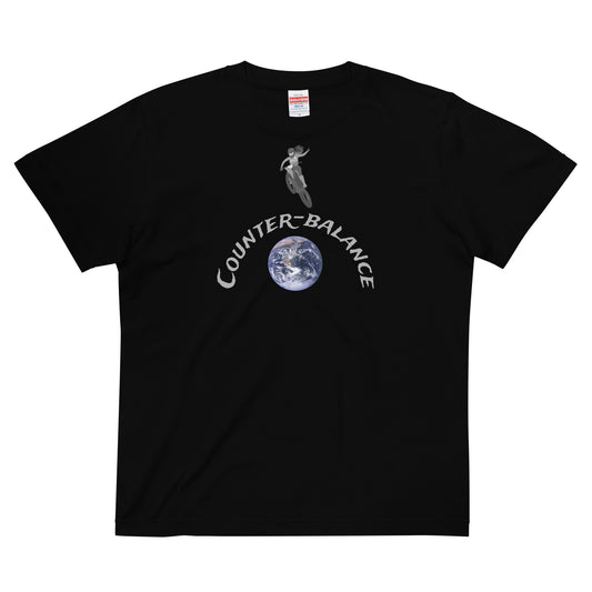 E025 - T恤/標準形狀 (太空跳躍/女士：黑色/銀色)
