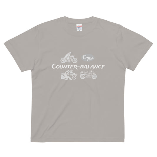 F007 - High quality cotton T-shirt (Motorcycle Life : Gray/Silver)