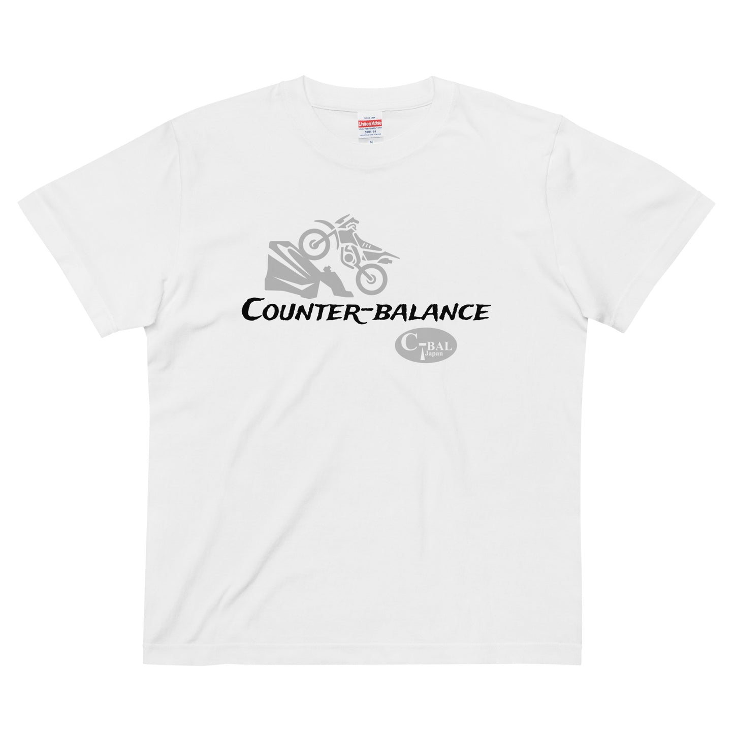 E008 - T-shirt kapas berkualiti tinggi (MC Offroad: Putih/Perak)