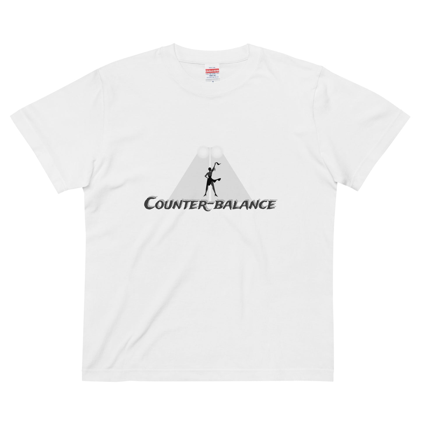 P010 - 高品質コットンTシャツ (Get set!：ホワイト/ブラック)