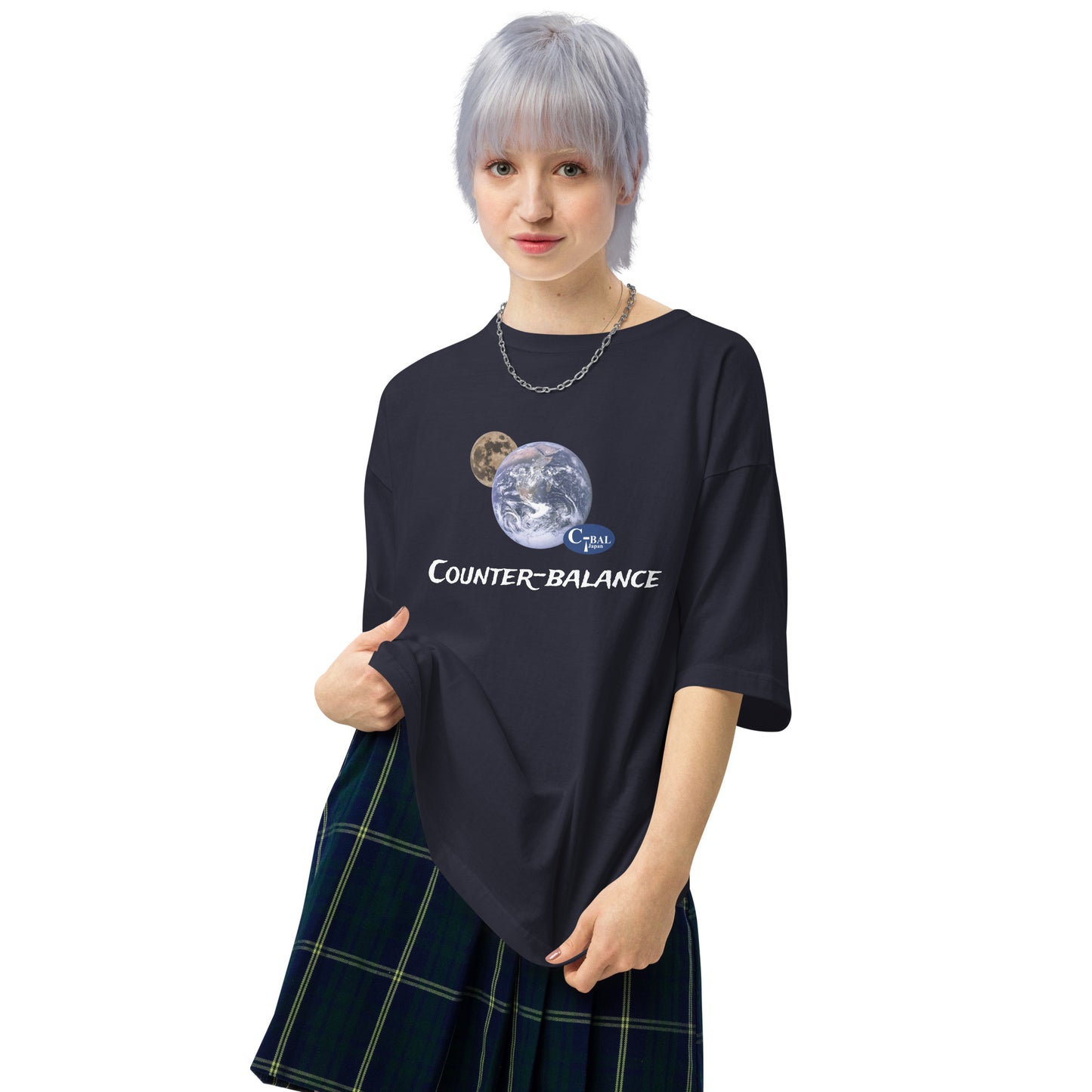 R201 - Tシャツ/ビッグシルエット(宇宙の均衡 : ネイビー)