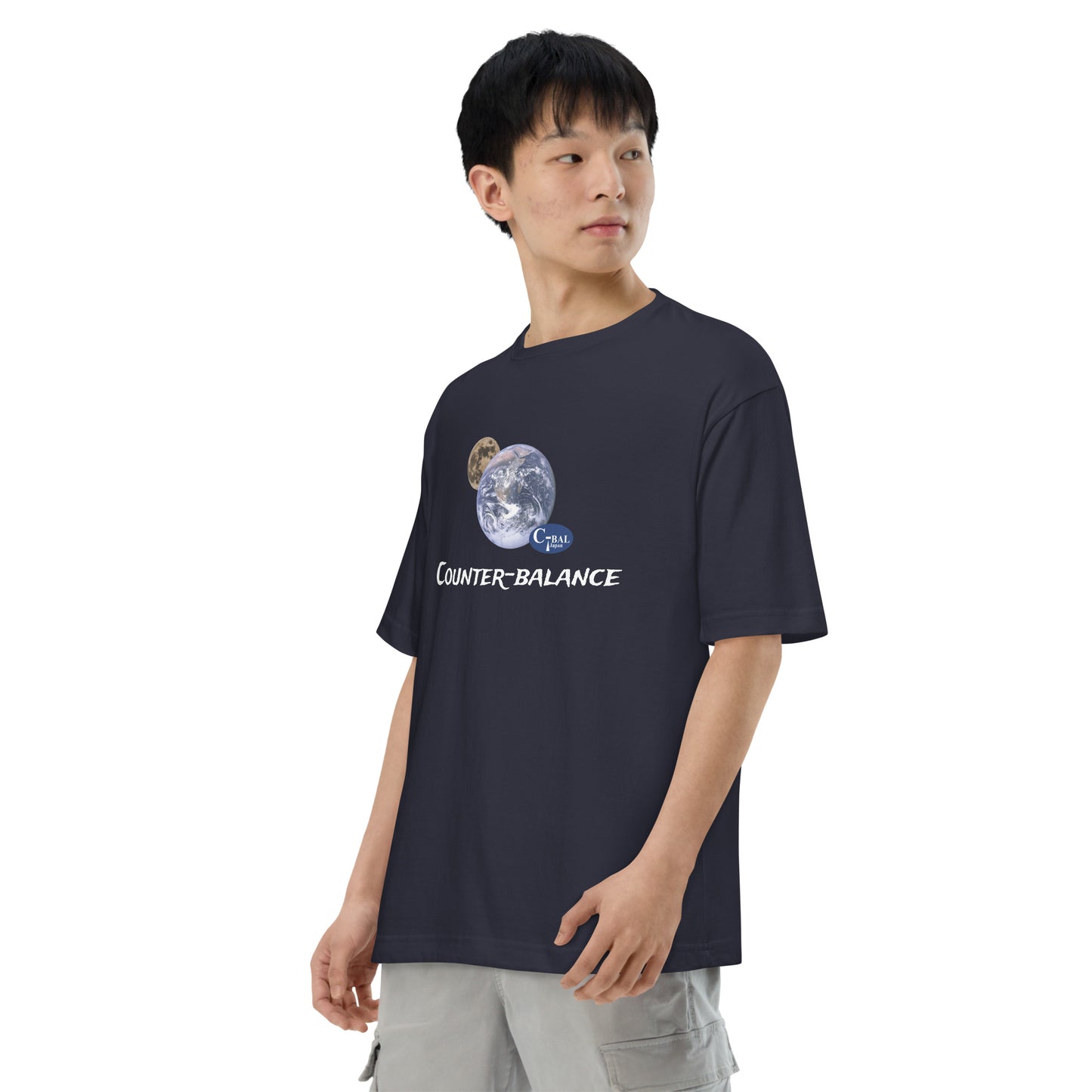 R201 - Tシャツ/ビッグシルエット(宇宙の均衡 : ネイビー)