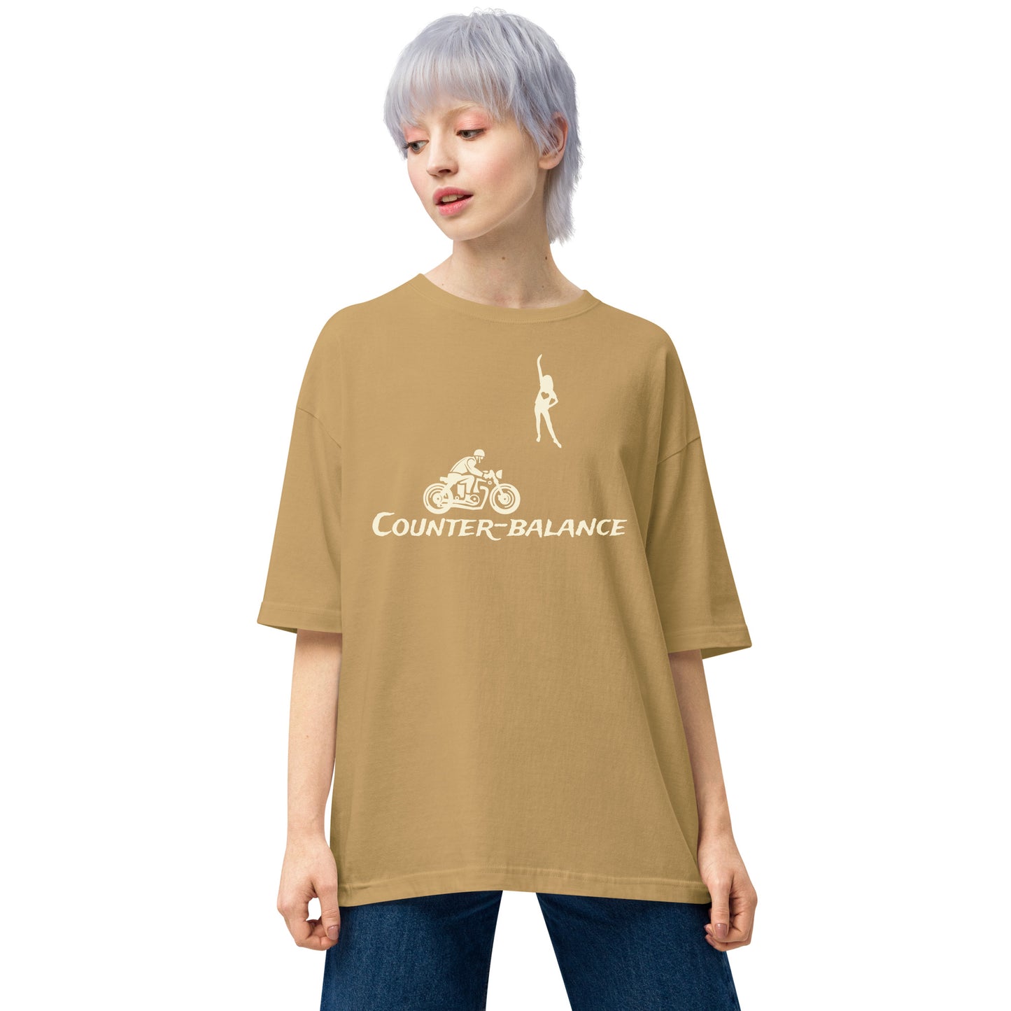 G203 - T-shirt/Siluet besar (Bersorak : Coklat)