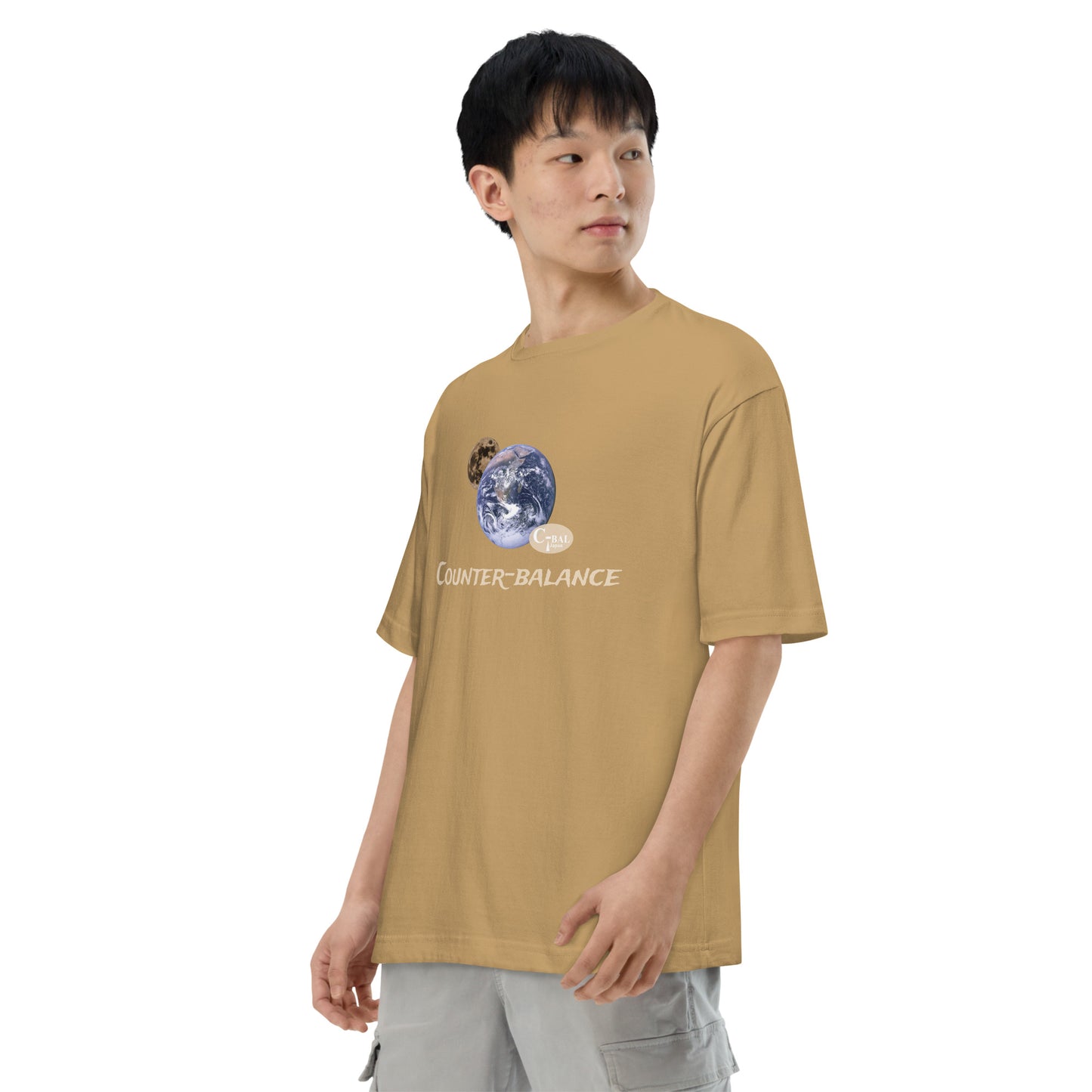 R203 - Tシャツ/ビッグシルエット(宇宙の均衡 :ブラウン )