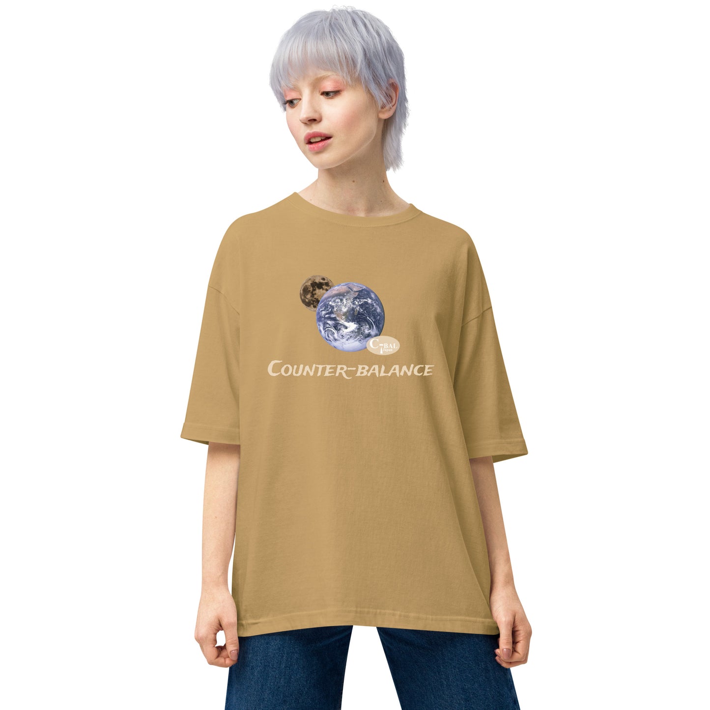 R203 - Tシャツ/ビッグシルエット(宇宙の均衡 :ブラウン )