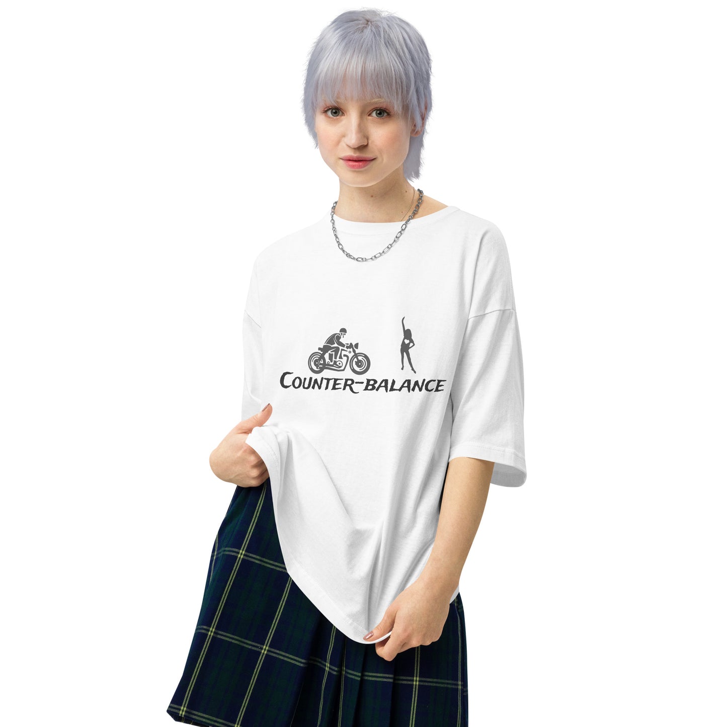 G205 - Tシャツ/ビッグシルエット(チアリーダー :ホワイト/グレー )