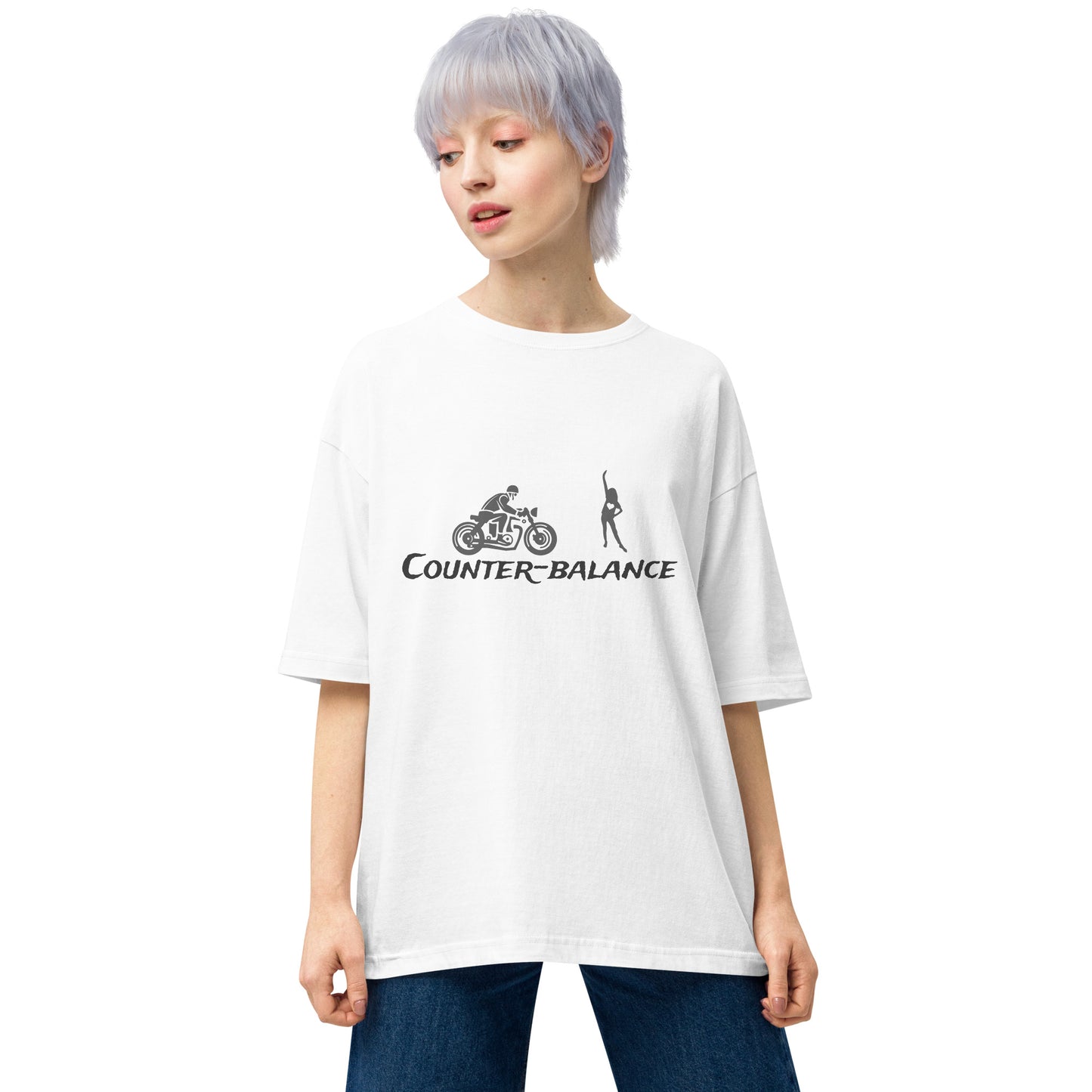 G205 - Tシャツ/ビッグシルエット(チアリーダー :ホワイト/グレー )