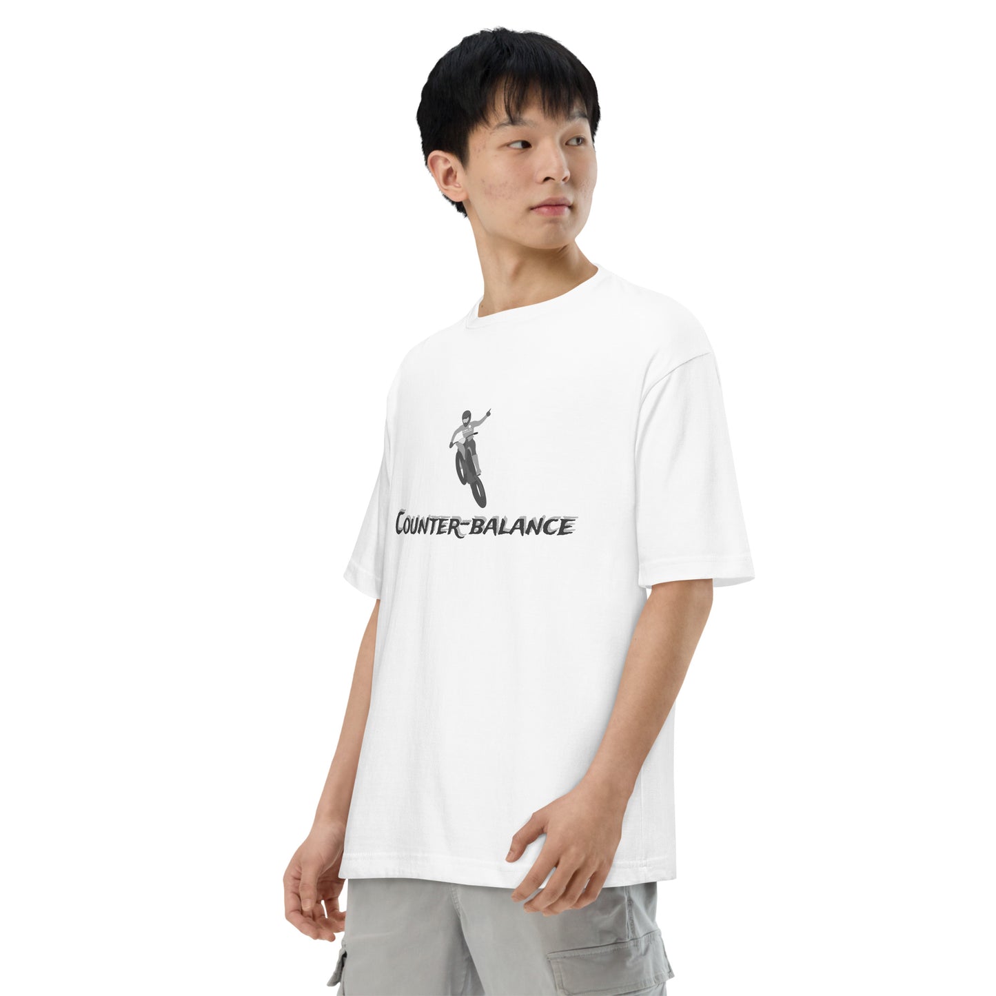 E238 - Tシャツ/ビッグシルエット(MXウィン : ホワイト/シルバー)