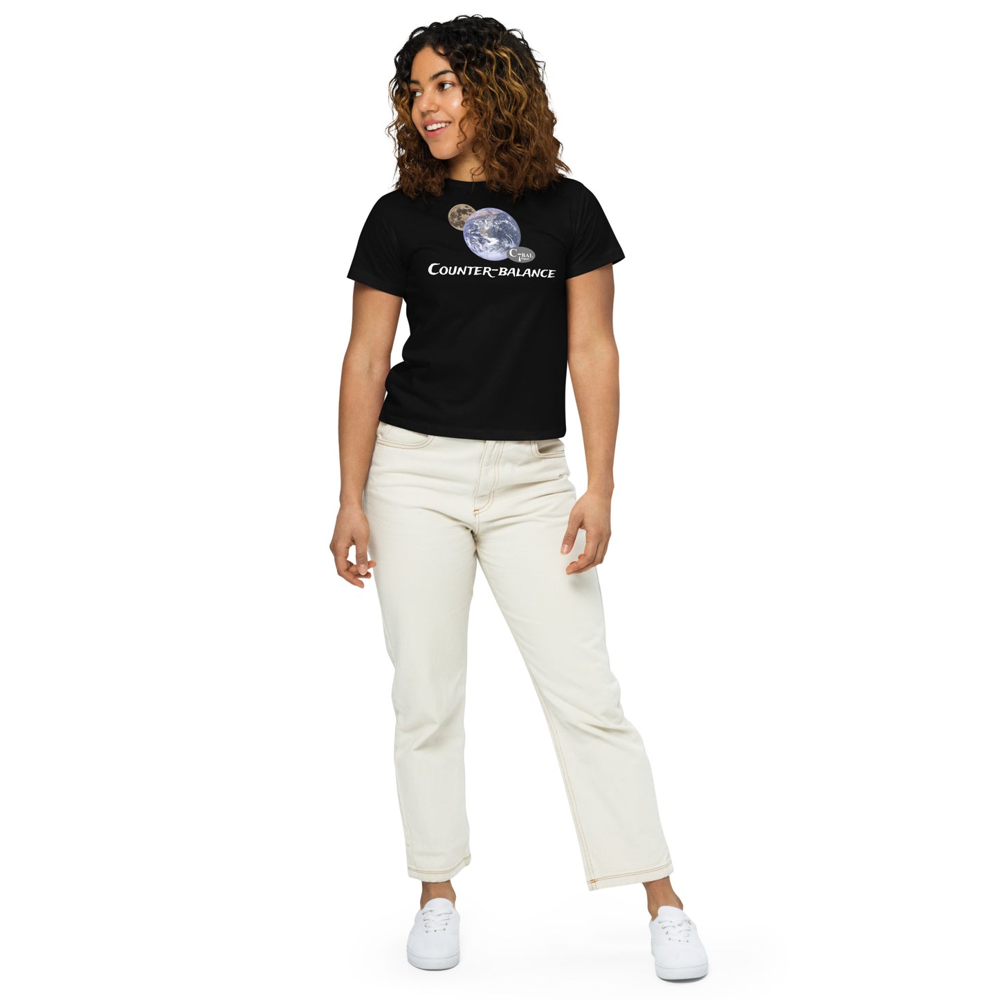 Q100 - T-shirt/Highwaist/Ledies (Universal balance : Black)