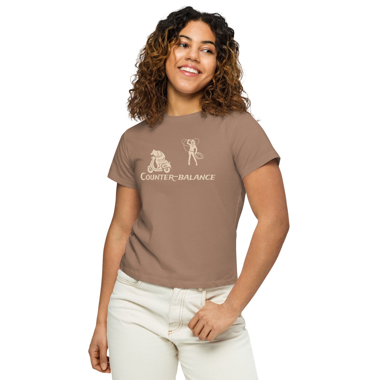 H103 - Ladies Highwaist T-shirt (Hunting : Brown)