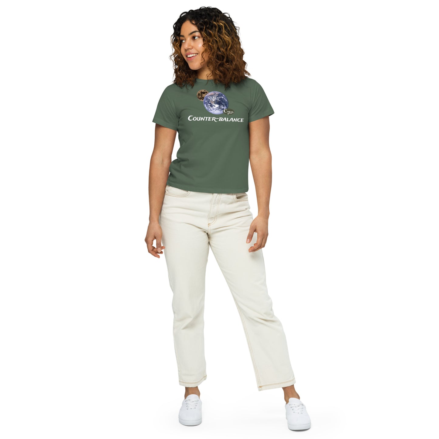 Q102 - T-shirt/Highwaist/Ladies (Universal balance : Olive)