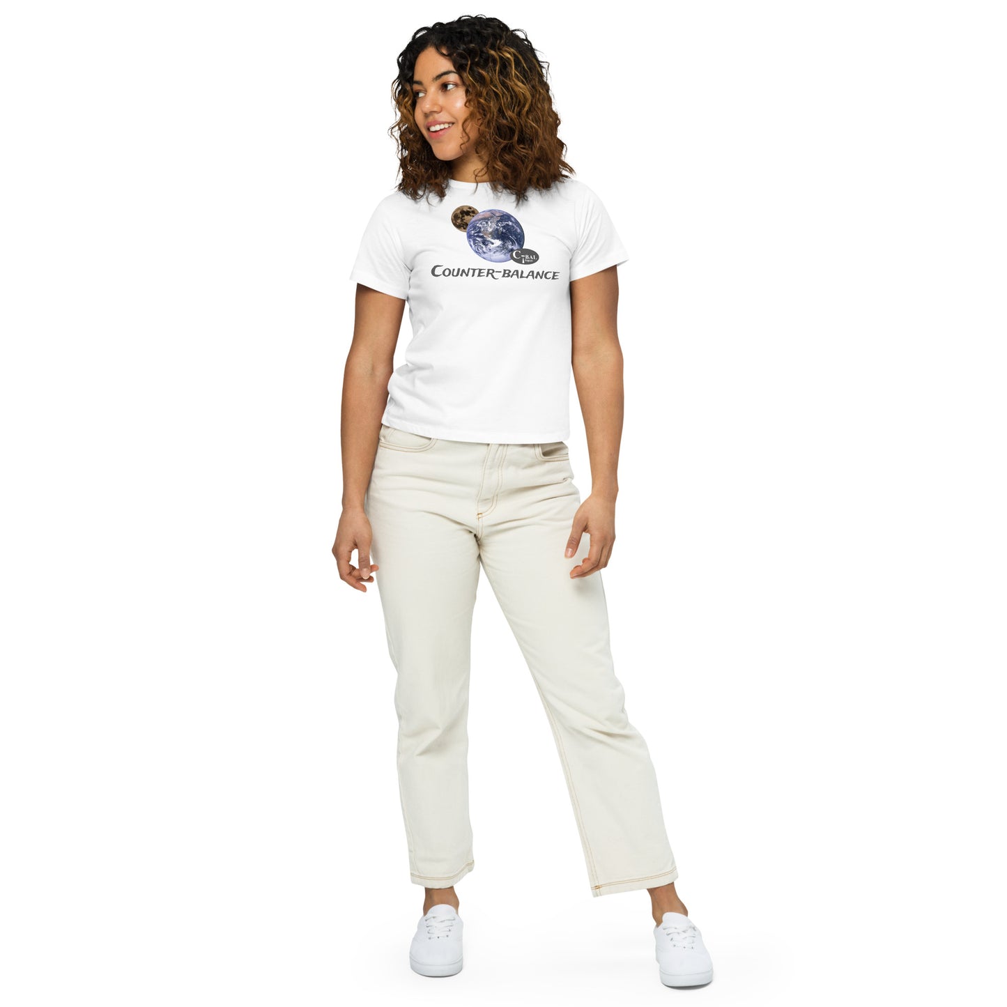 Q106 - T-shirt/Highwaist/Ladies (Universal balance : White)