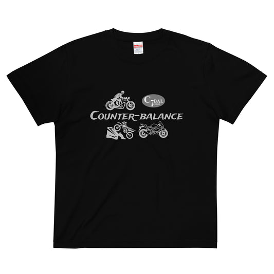 F005 - High Quality Cotton T-shirt (Motorcycle Life : Black/Silver)