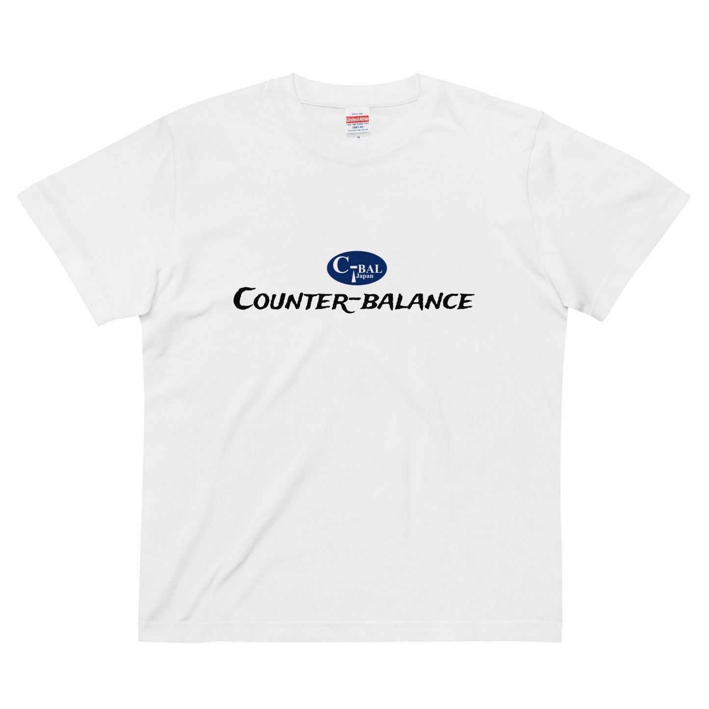 A001 - High Quality Cotton T-shirt (C-BAL : White / Navy)