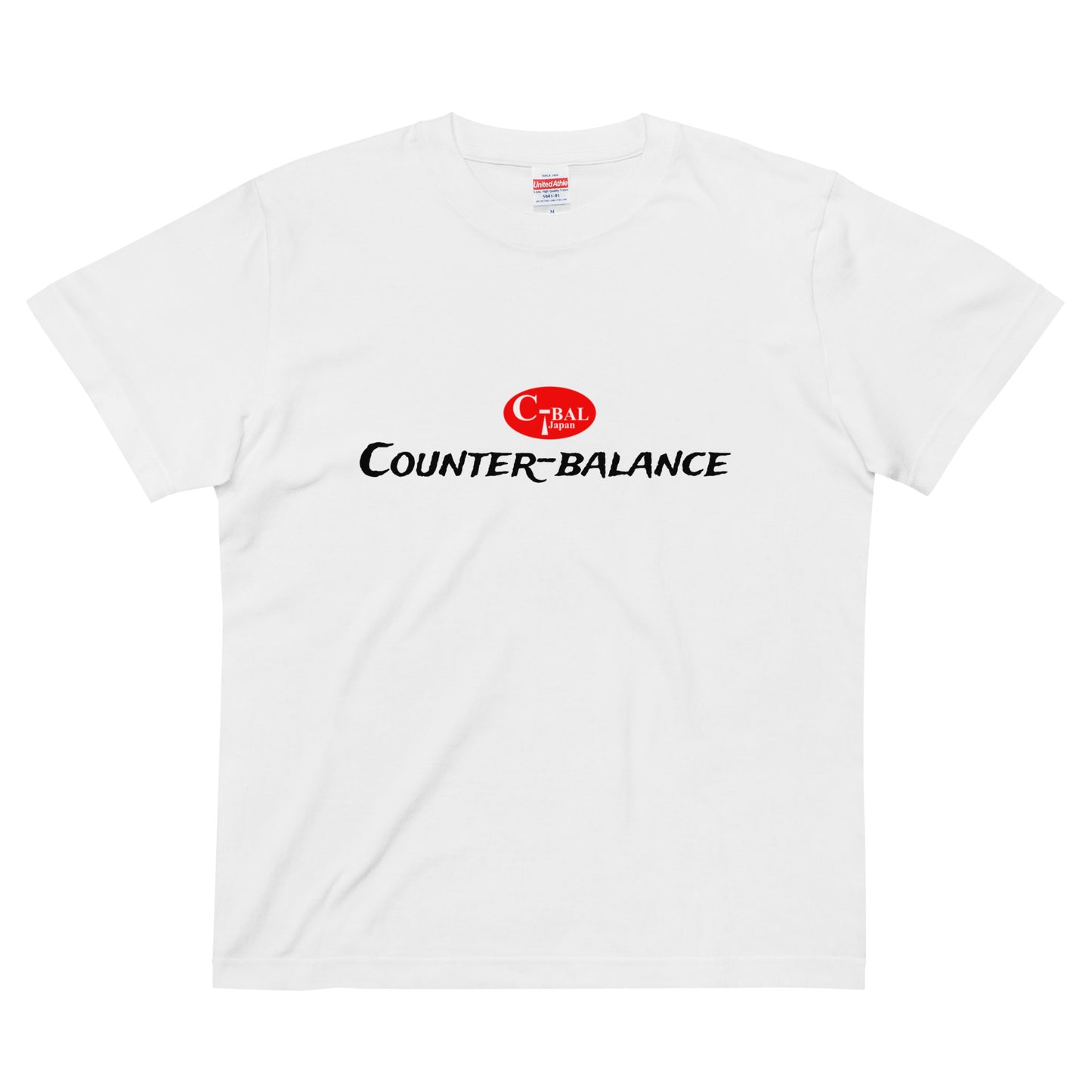 A002 - High Quality Cotton T-shirt (C-BAL : White / Red)