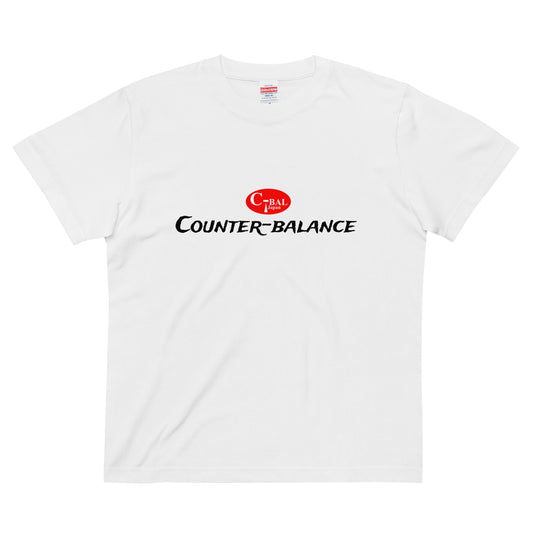 A002 - 高品質コットンTシャツ (C-BAL：ホワイト/レッド)