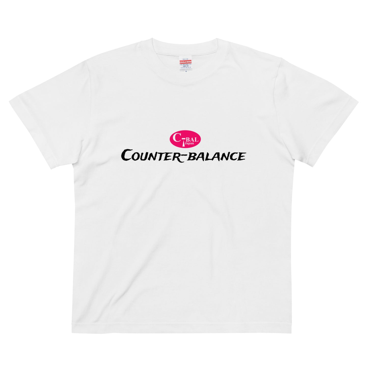 A006 - High Quality Cotton T-shirt (C-BAL : White / Pink)