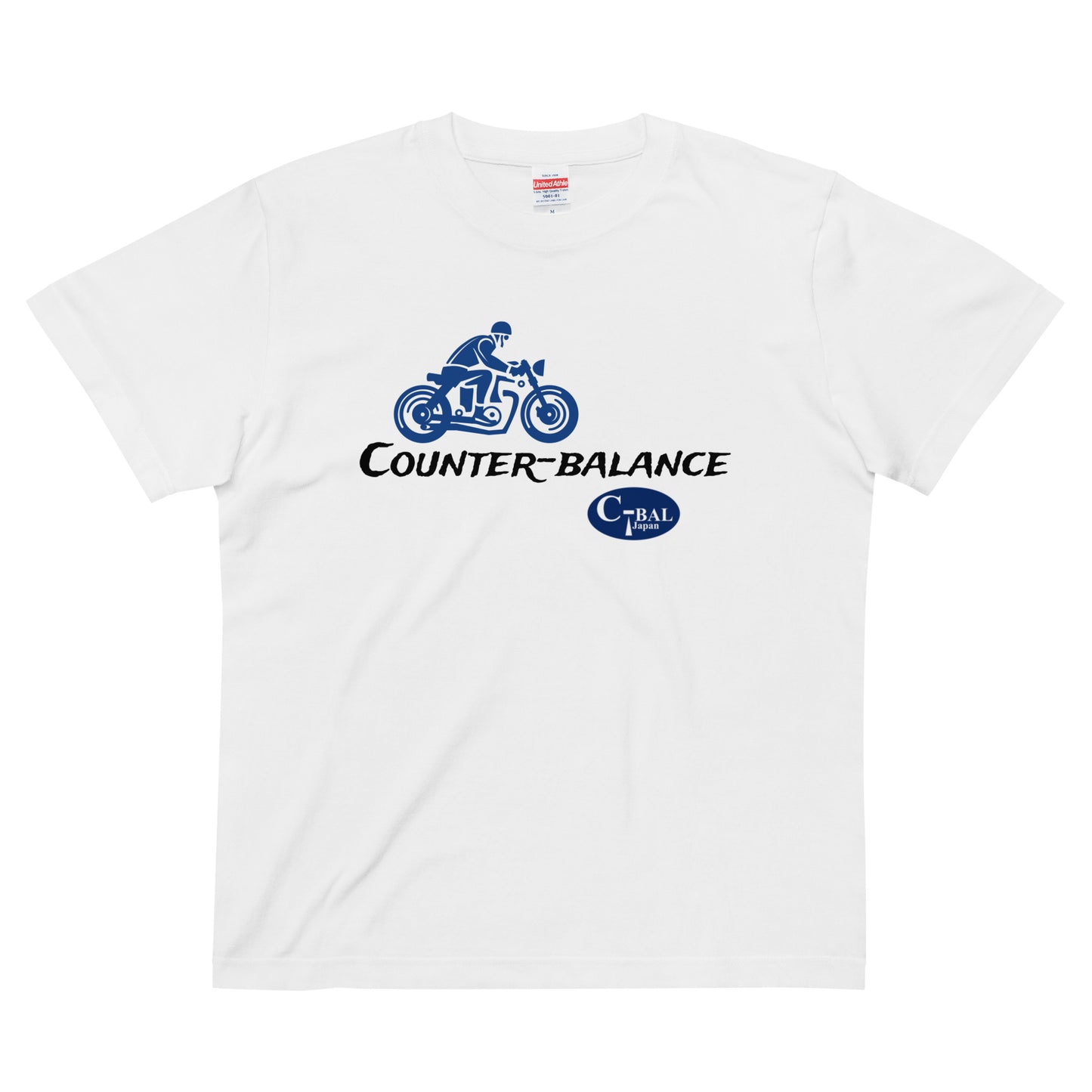 C001 - High quality cotton T-shirt (Vintage MC: White/Navy)