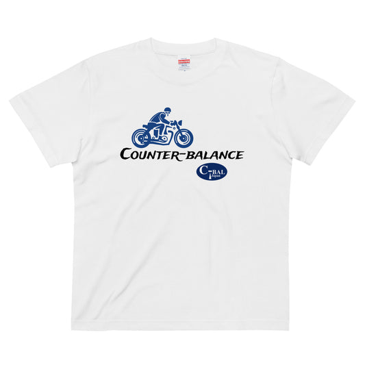 C001 - 高品質コットンTシャツ (ヴィンテージMC：ホワイト/ネイビー)