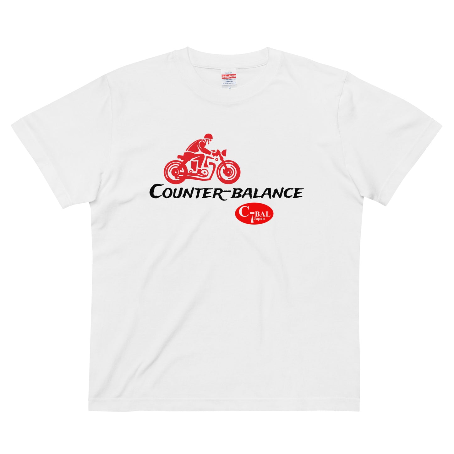 C002 - High quality cotton T-shirt (Vintage MC: White/Red)