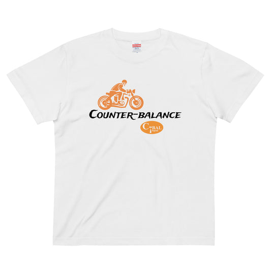 C004 - 高品質コットンTシャツ (ヴィンテージMC：ホワイト/オレンジ)