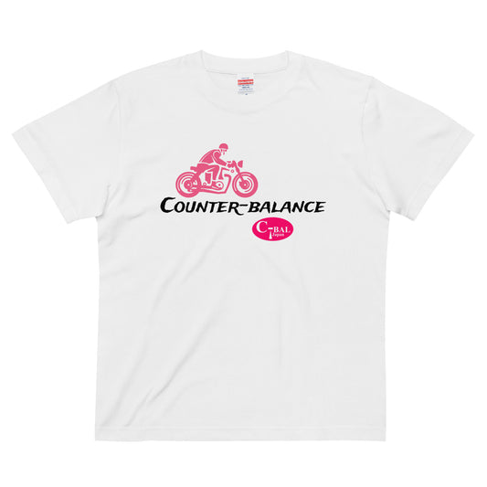 C006 - 高品質コットンTシャツ (ヴィンテージMC：ホワイト/ピンク)