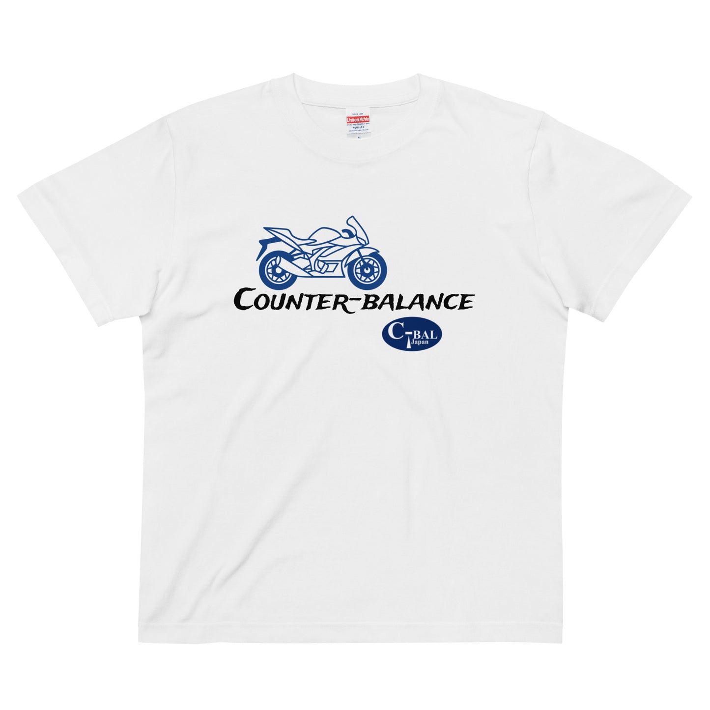 D001 - High quality cotton T-shirt (Supersport MC: White/Navy)