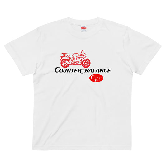 D002 - T-shirt kapas berkualiti tinggi (MC Super Sports: Putih/Merah)