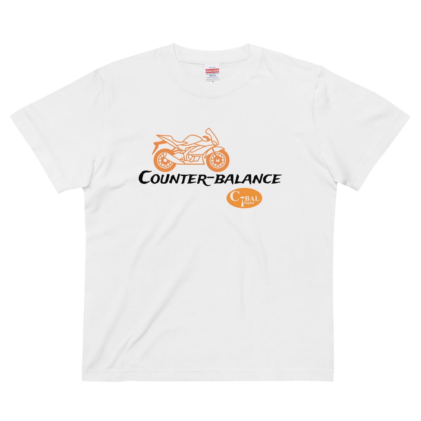 D004 - 高品質棉質T恤（超級運動MC：白色/橘色）