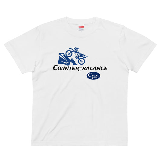 E001 - High quality cotton T-shirt (Offroad MC: White/Navy)