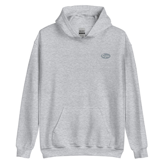 T005 - Unisex Hoodie (Gray/Embroidered Logo)